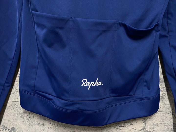 KI809 ラファ Rapha MEN'S CORE THERMAL LONG SLEEVE JERSEY 長袖 サイクルジャージ 紺 S 裏起毛