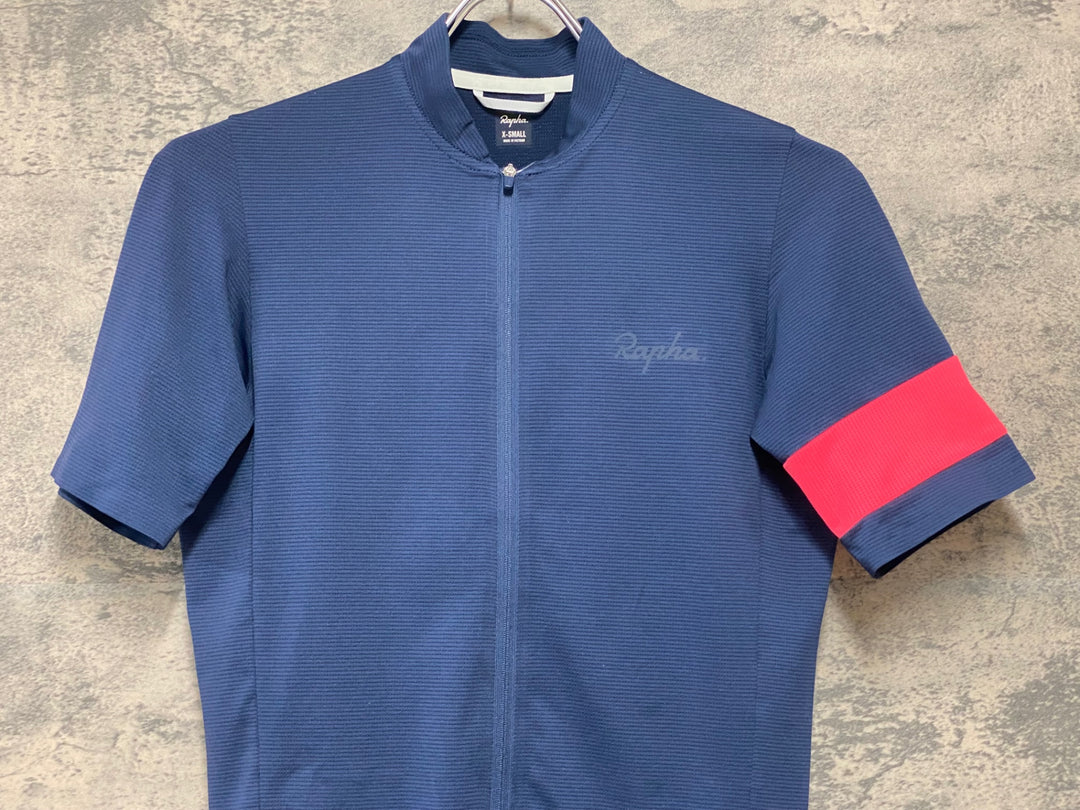 KJ277 ラファ Rapha CLASSIC FLYWEIGHT JERSEY 半袖 サイクルジャージ 青 XS