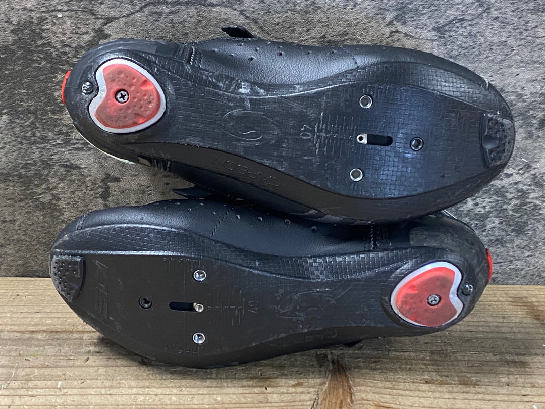 JQ232 シディ SIDI SCARPE GENIUS 5FIT CARBON ビンディングシューズ 3穴 黒 EU40
