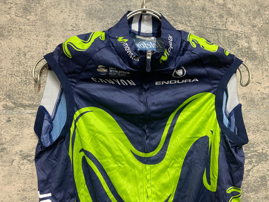 JS486 エンデュラ ENDURA ジレ サイクルベスト 濃紺 S movistar