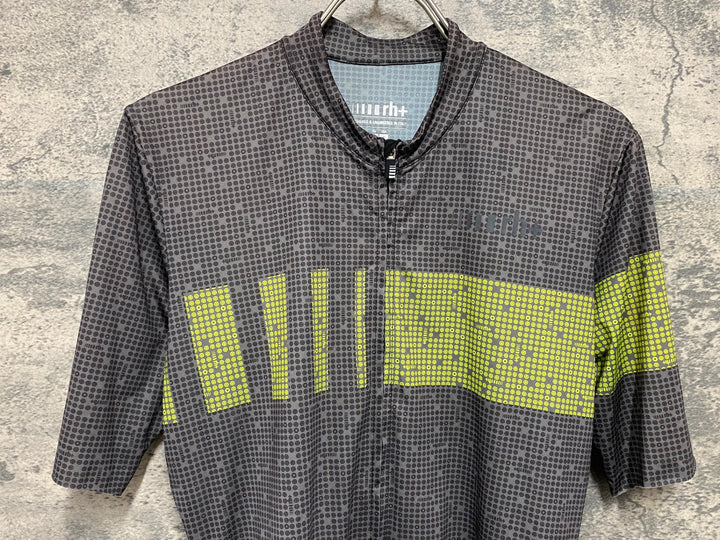 JY353 rh+ 半袖 サイクルジャージ M グレー/イエロー