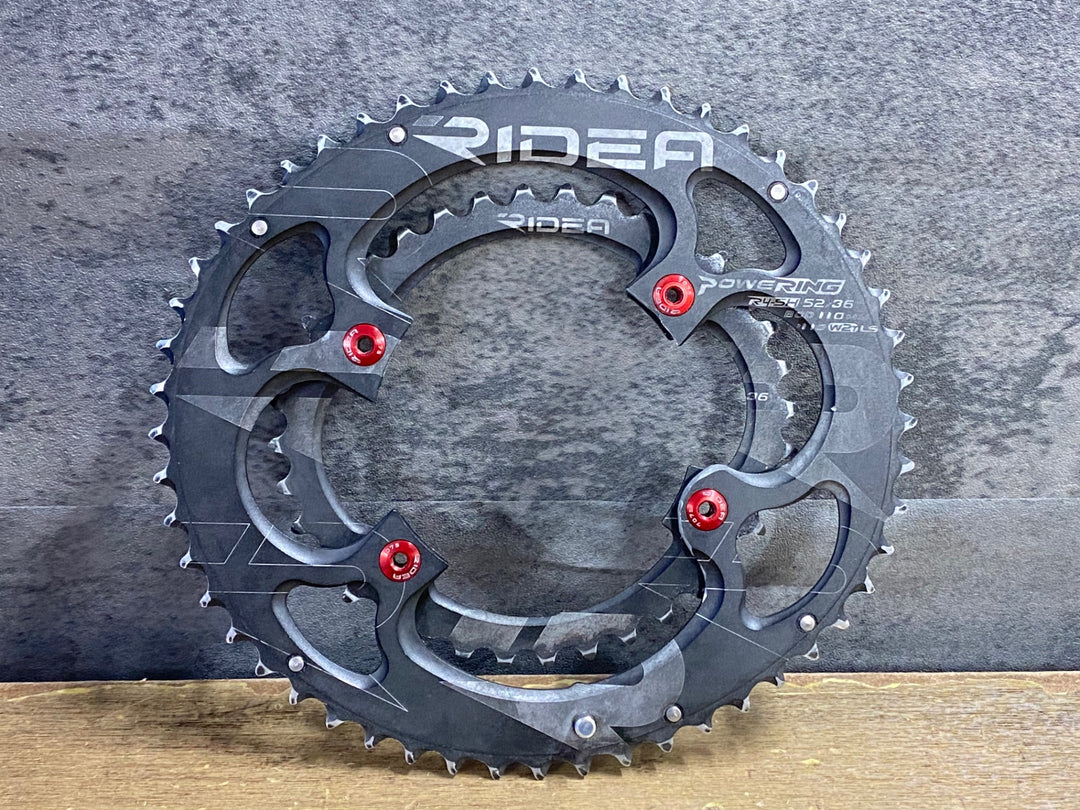 JY414 ライデア RIDEA POWERRING チェーンリング 52/36T BCD110 4H ※削り加工ありのためジャンク