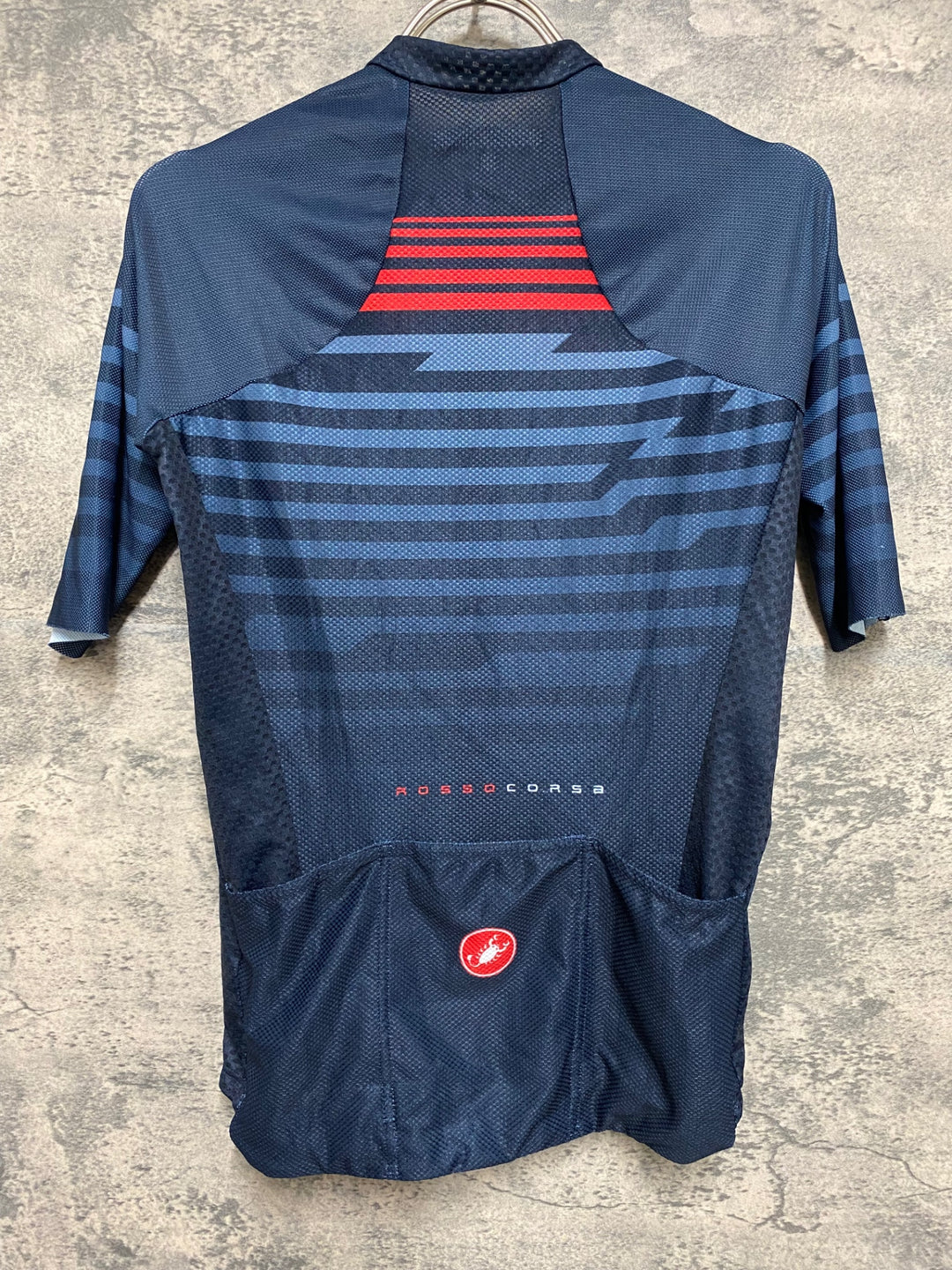 JM789 カステリ CASTELLI ROSSOCORSA 半袖 サイクルジャージ 紺 M
