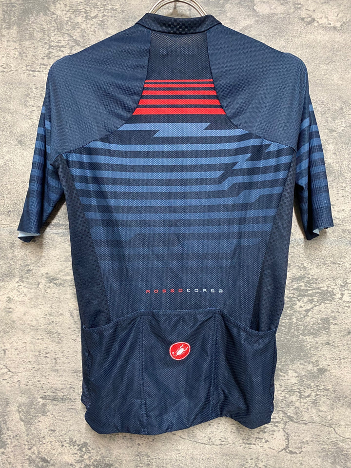 JM789 カステリ CASTELLI ROSSOCORSA 半袖 サイクルジャージ 紺 M