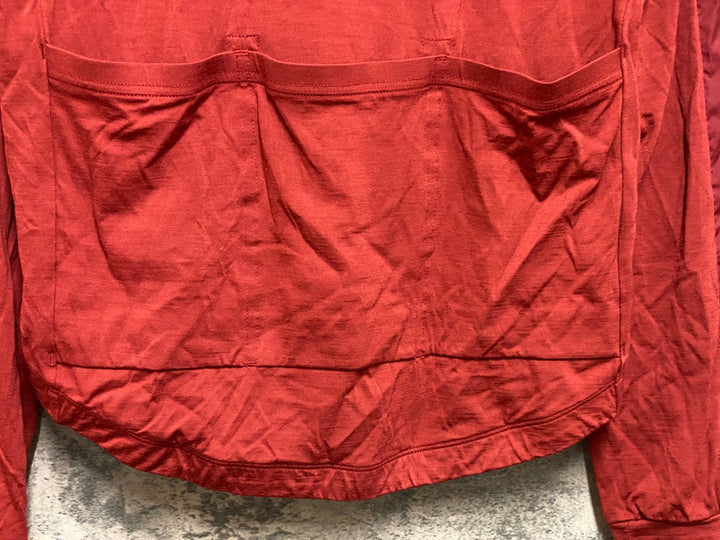 JP291 ラファ Rapha BREVET LONG SLEEVE WINDBLOCK JERSEY 長袖 サイクルジャージ 赤 M