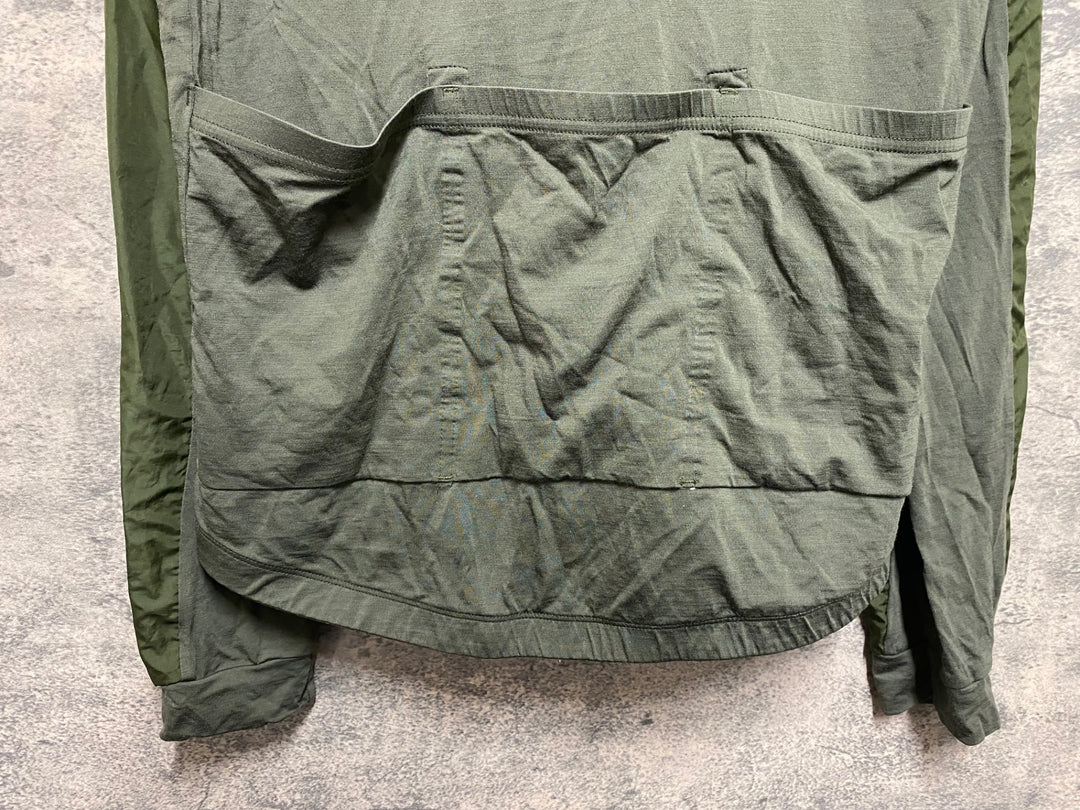 JP267 ラファ Rapha LONG SLEEVE BREVET WINDBLOCK JERSEY 長袖 サイクルジャージ カーキ XL