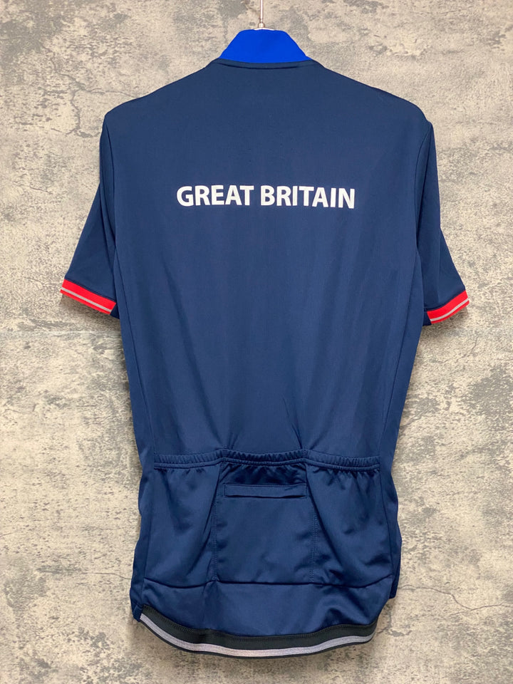 KG332 アディダス adidas 半袖 サイクルジャージ 紺 GREAT BRITAIN  ※サイズ不明、タグカット