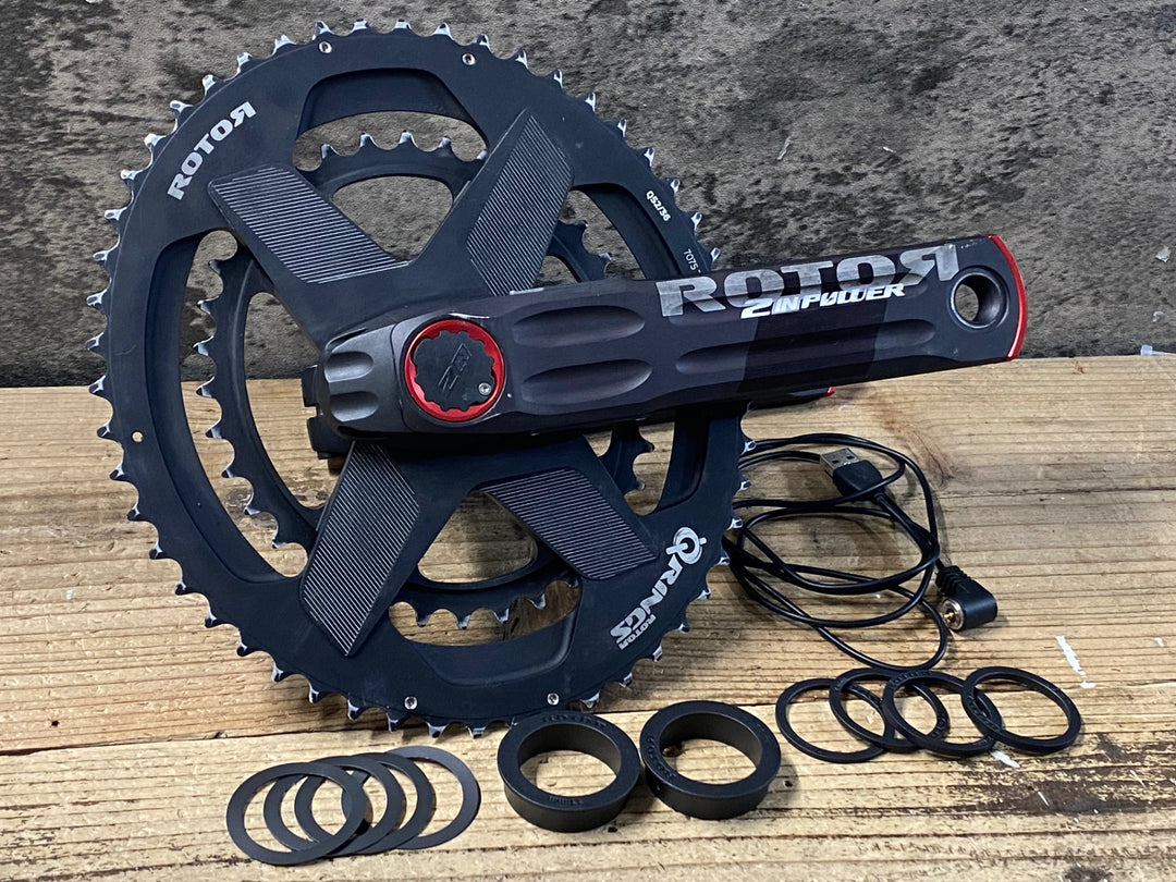 JY210 ローター ROTOR 2IN POWER パワーメーター クランクセット 52/36T 170mm 11S 楕円 Q-RINGS付 動作確認済み 充電ケーブル付属