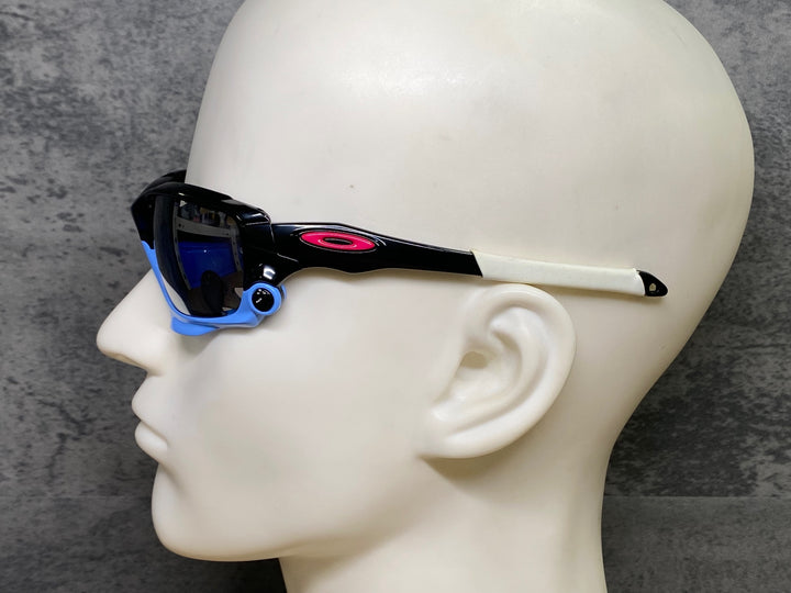 JN145 オークリー OAKLEY Racing Jacket サングラス アイウェア 黒 水色 レンズブラック