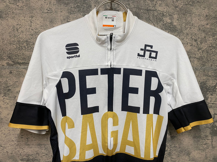 JR979 スポーツフル sportful 半袖 サイクルジャージ 白 黒 M PETER SAGAN