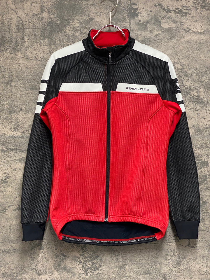 JU645 パールイズミ PEARL iZUMi 長袖 サイクルジャケット S 赤黒 裏起毛