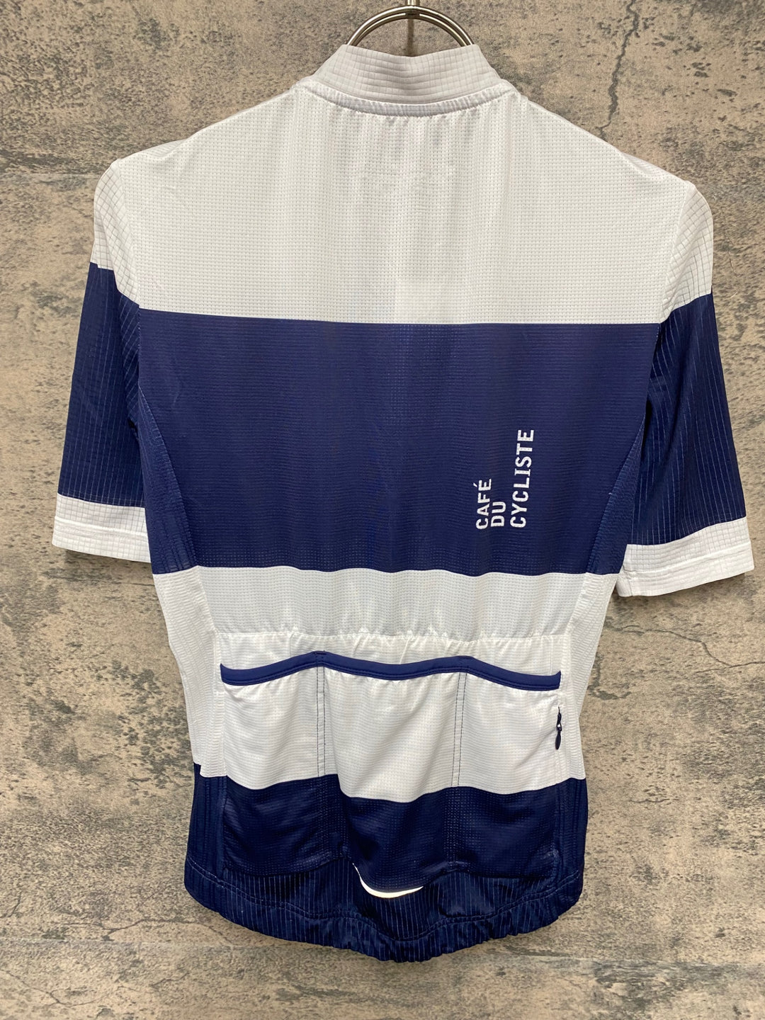 KA840 カフェドシクリステ CAFE DU CYCLISTE ANGELE WOMAN 半袖 サイクルジャージ 白ネイビー Sサイズ