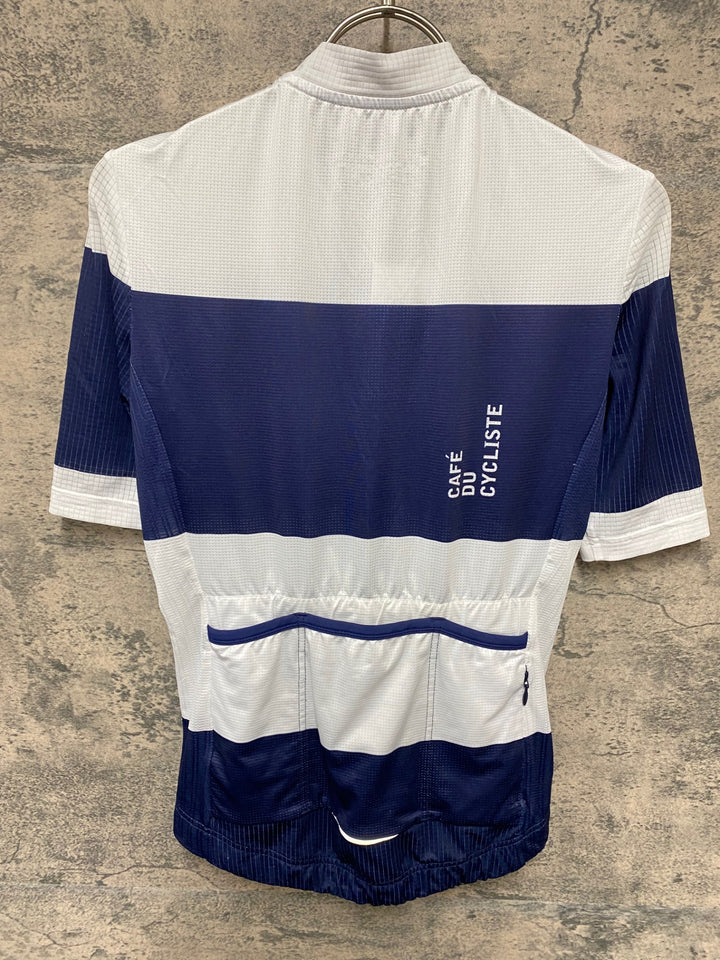 KA840 カフェドシクリステ CAFE DU CYCLISTE ANGELE WOMAN 半袖 サイクルジャージ 白ネイビー Sサイズ