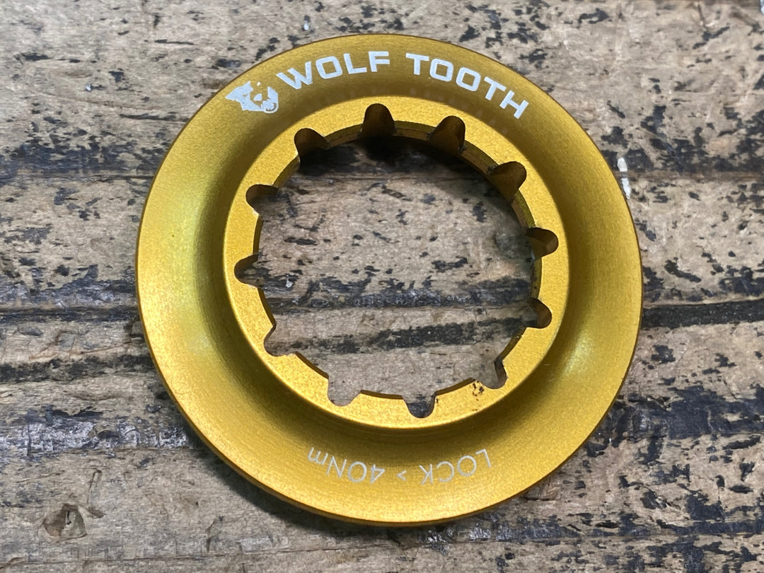JH531 ウルフトゥース Wolftooth ブレーキローター ロックリング 内セレーションタイプ ゴールド 前後セット