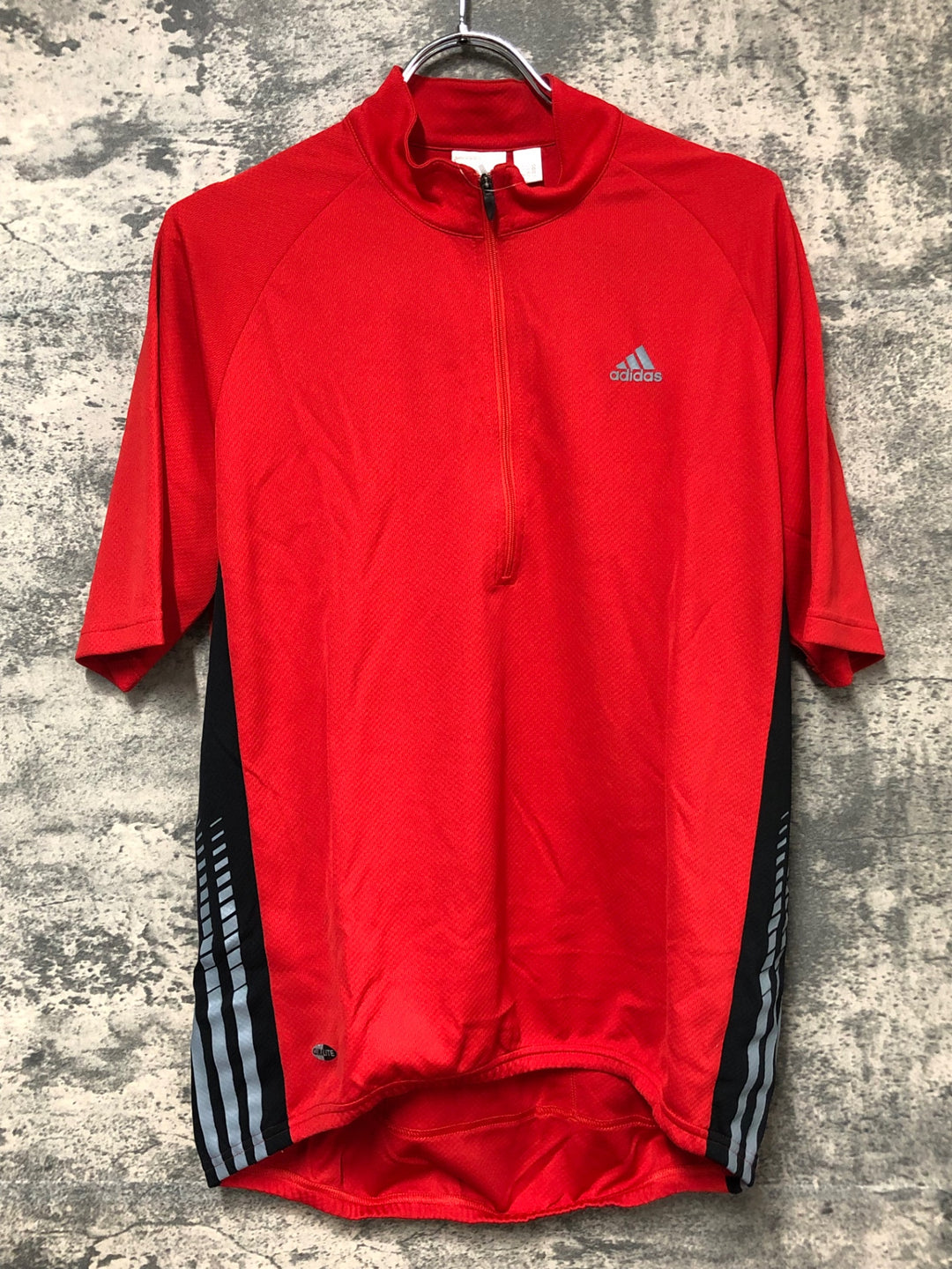 JU909 アディダス adidas 半袖 サイクルジャージ 赤 O ハーフジップ