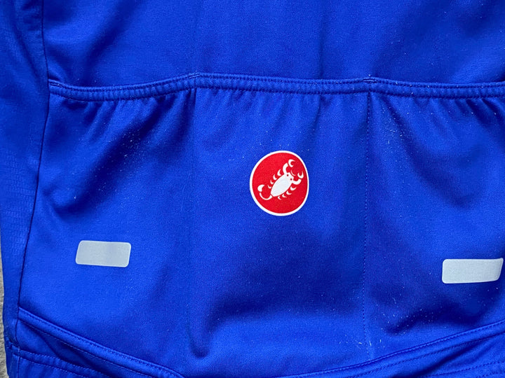 KI532 カステリ CASTELLI 長袖 サイクルジャージ 青 S 裏起毛 ※毛玉