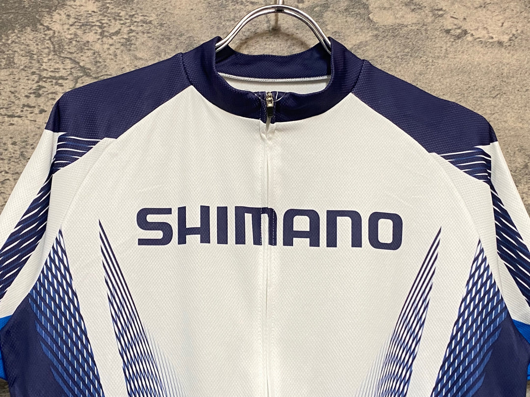 KB075 シマノ SHIMANO 半袖 サイクルジャージ 青 白 L