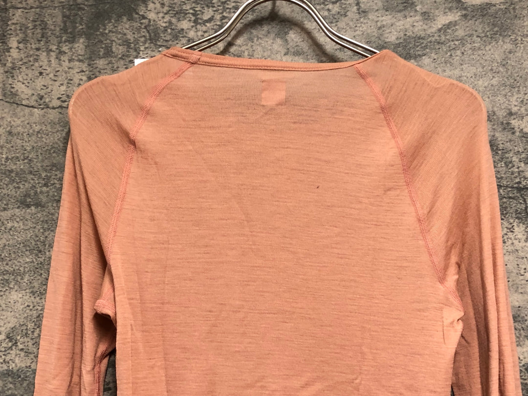 JD738 ラファ Rapha MERINO BASE LAYER LONG SLEEVE 長袖 べースレイヤー ピンク XXS
