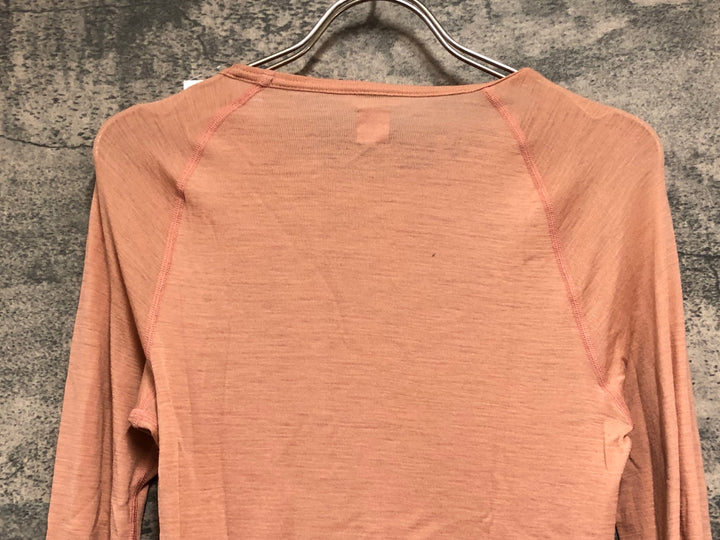JD738 ラファ Rapha MERINO BASE LAYER LONG SLEEVE 長袖 べースレイヤー ピンク XXS
