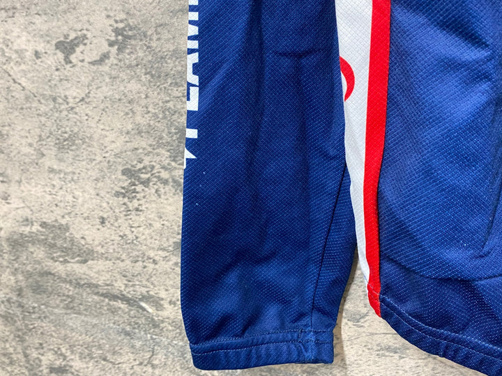 KF186 サンティーニ Santini 長袖 サイクルジャージ ネイビー M 裏起毛 DE ROSA FLAMINIA