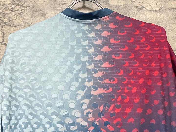 KJ224 Loffler 半袖 サイクルジャージ 紺赤 M MEN'S