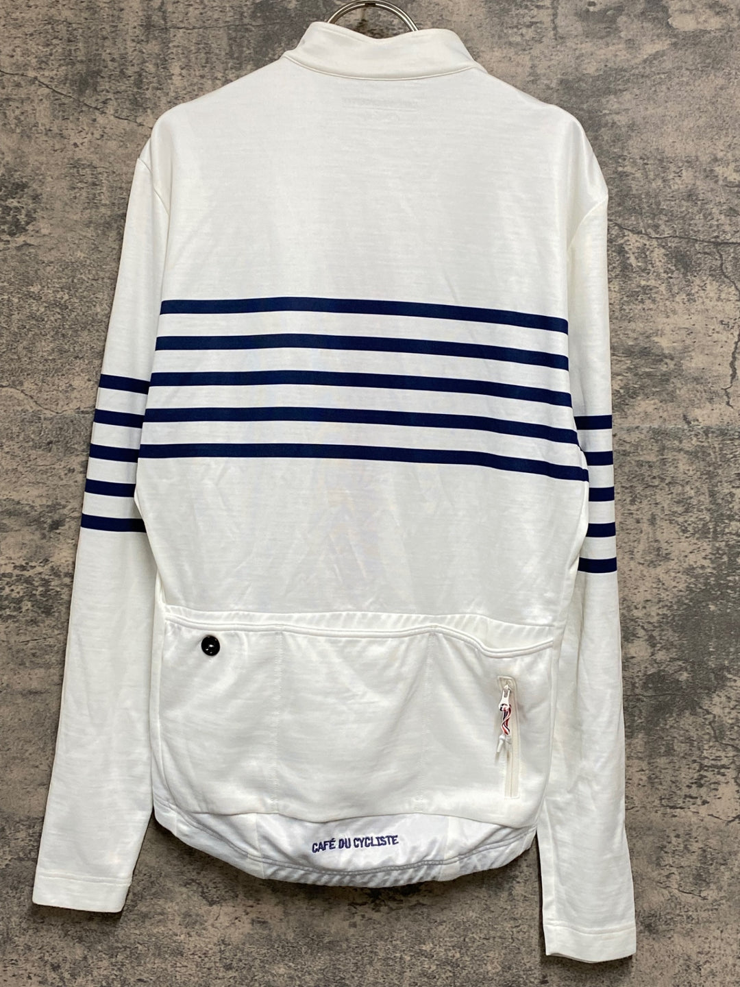 KF090 カフェドシクリステ Cafe du Cycliste Claudette 長袖 サイクルジャージ 白 XL　※毛玉