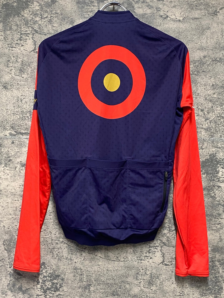 KN957 ラファ Rapha L/S CORE JERSEY WIGGINS 長袖 サイクルジャージ 紫 S 裏起毛