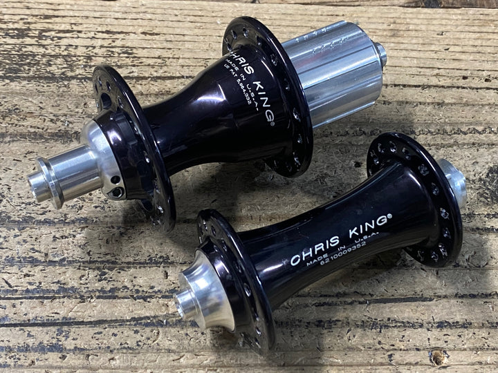 KD396 クリスキング CHRIS KING R45 前後ハブセット 黒 シマノ10S 32H OLD100x130mm