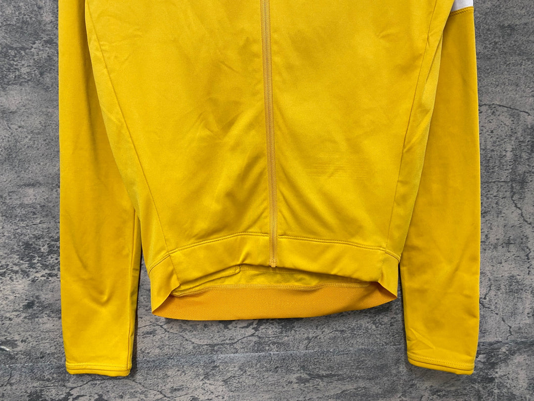 JY704 ラファ Rapha CORE LONG SLEEVE JERSEY 長袖 サイクルジャージ 黄 S 裏起毛