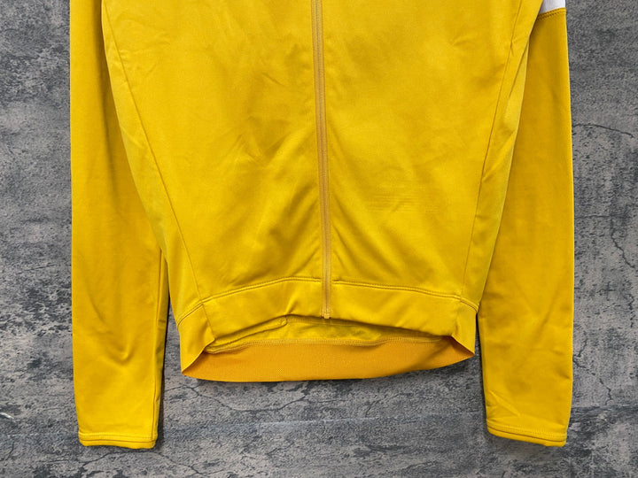 JY704 ラファ Rapha CORE LONG SLEEVE JERSEY 長袖 サイクルジャージ 黄 S 裏起毛