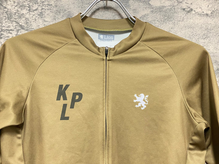 KJ175 リオンドカペルミュール Lion de KAPELMUUR 半袖 サイクルジャージ 黄土色 ASIA M ほつれ