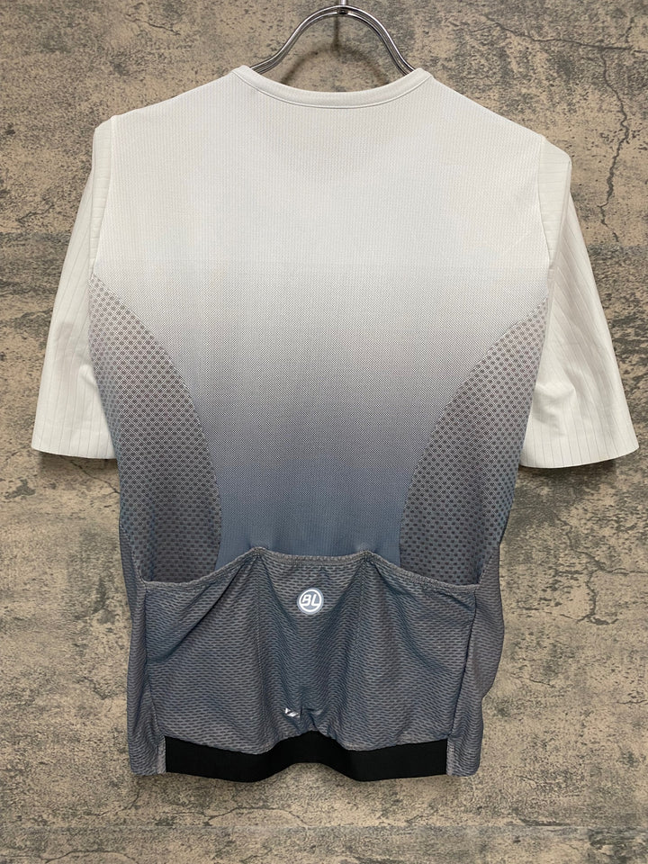 JQ132 バイシクルライン BICYCLE LINE 半袖 サイクルジャージ 白 グレー M メッシュ ※ほつれあり