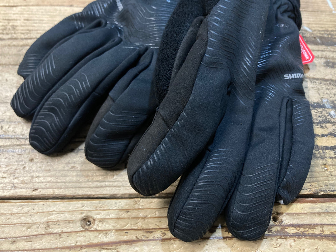KG458 シマノ SHIMANO 長指 グローブ 黒 L 裏起毛 GORE WINDSTOPPER