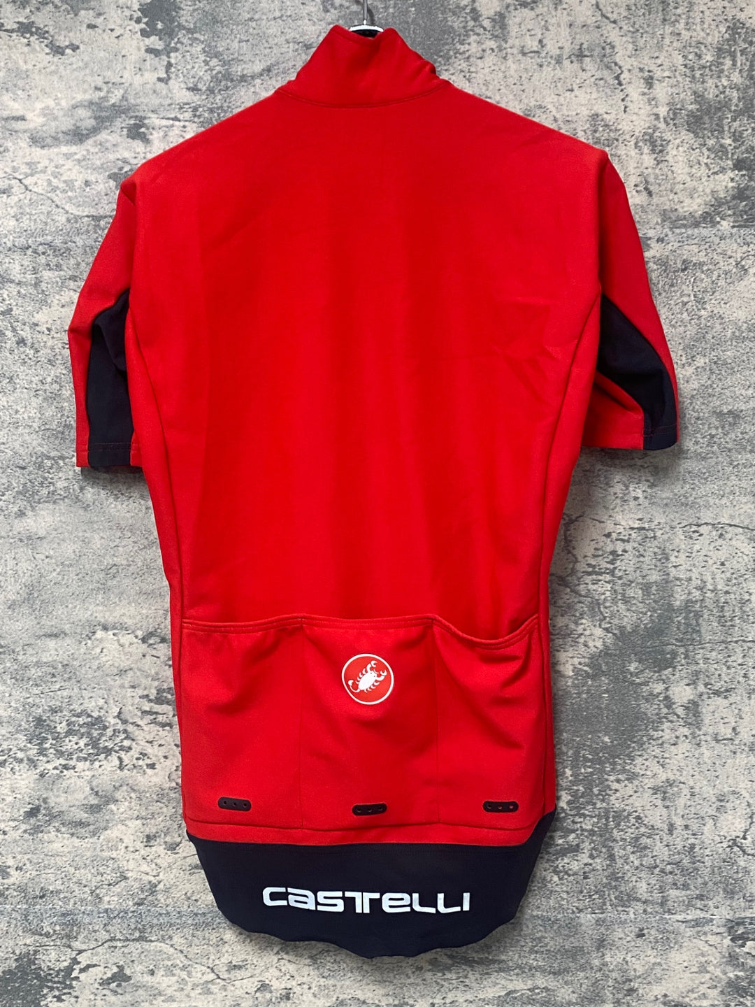 JH945 カステリ CASTELLI ROSSO CORSA 裏起毛 半袖 サイクルジャケット 赤 M