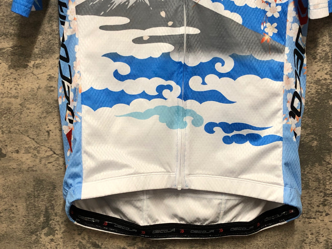 KE206 DECOJA 半袖 サイクルジャージ 青 M