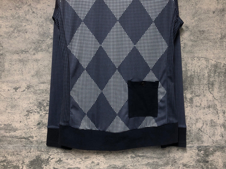 JU063 カペルミュール KAPELMUUR 長袖 サイクルジャージ グレー 白 千鳥柄 L