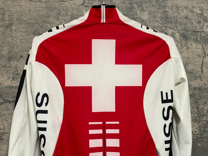 JV205 アソス ASSOS 長袖 サイクルジャージ 白 赤 XS 裏起毛