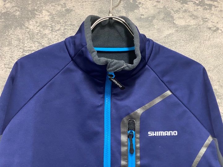 KB074 シマノ SHIMANO 長袖 サイクルジャケット 紺 M 裏起毛