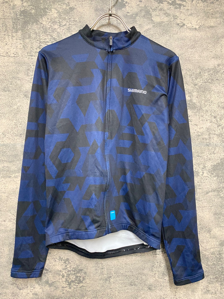 KB150 シマノ SHIMANO 長袖 サイクルジャージ 紺 M 裏起毛