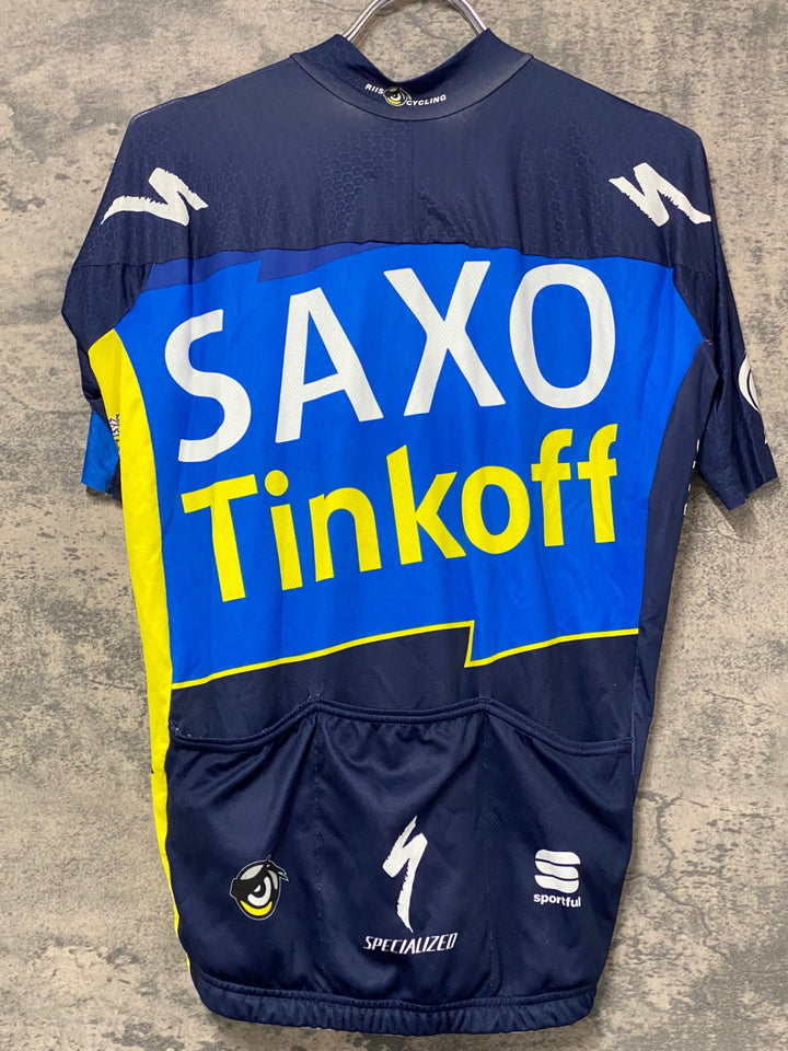 KJ827 スポーツフル sportful 半袖 サイクルジャージ 黃 紺 SAXO BANK S