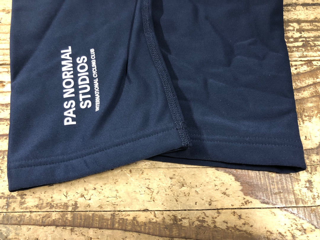 KM748 パスノーマルスタジオ PAS NORMAL STUDIOS LOGO KNEE WARMERS ニーウォーマー 紺 M 裏起毛
