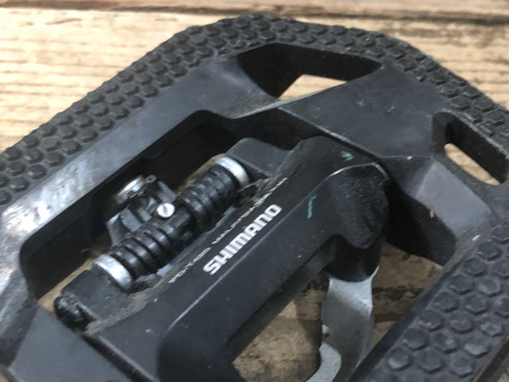 JU358 シマノ SHIMANO PD-T420 ビンディングペダル SPD 片面フラット ※右ペダル軸回転不良のためジャンク