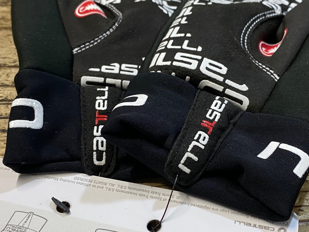 JY834 カステリ CASTELLI SCALDA GLOVE 長指 グローブ 黒 S 裏起毛 TEAM Sky