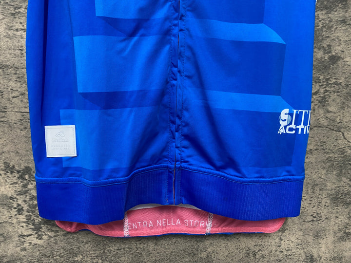 JV454 カステリ CASTELLI 半袖 サイクルジャージ 青 S Giro d'Italia