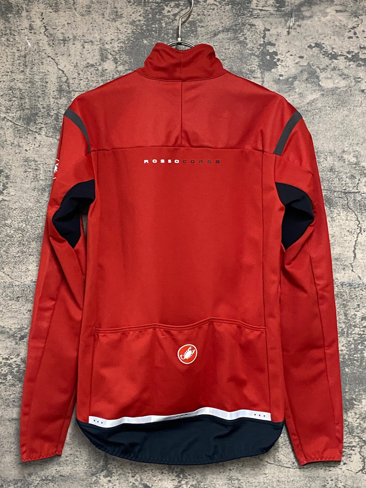JJ386 カステリ CASTELLI ロッソコルサ ROSSO CORSA perfetto 長袖 サイクルジャケット 赤 黒 M 裏起毛 GORE-TEX INFINIUM