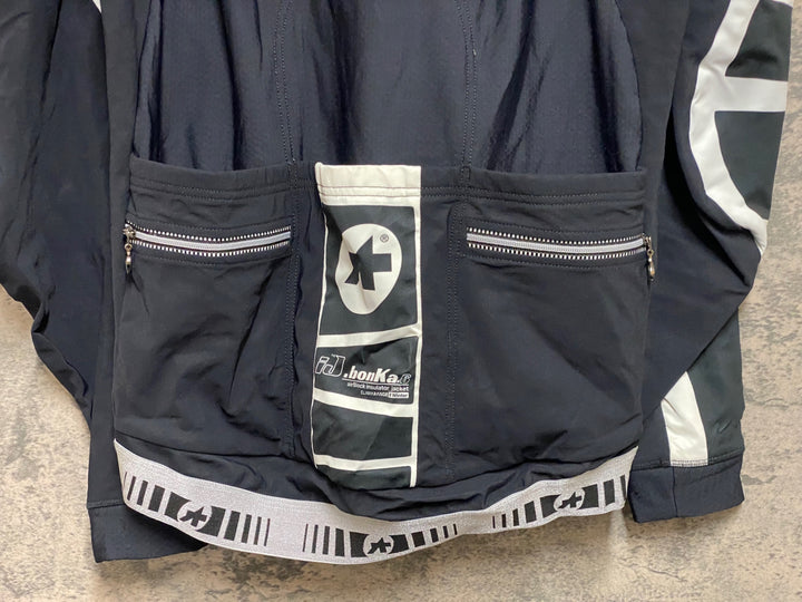 JQ147 アソス assos iJ bonKa 6 CENT 長袖サイクルジャケット 白黒 M 小汚れ