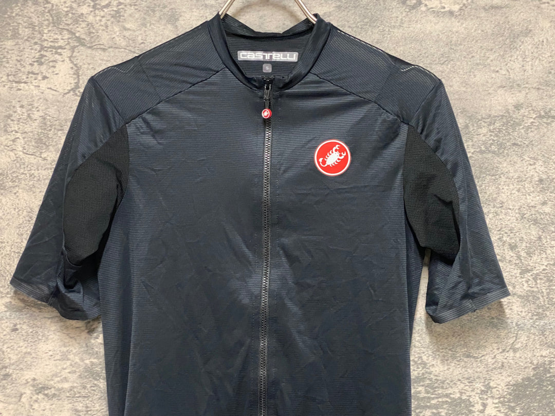 KF197 カステリ CASTELLI SUPERLEGGERA 半袖 サイクルジャージ 黒 S