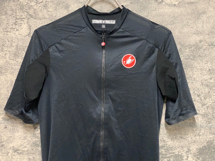 KF197 カステリ CASTELLI SUPERLEGGERA 半袖 サイクルジャージ 黒 S