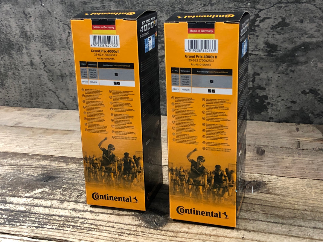 KP670 未使用 コンチネンタル Continental グランプリ GRAND PRIX 4000S2 クリンチャータイヤ 700×25C ペア チューブ付