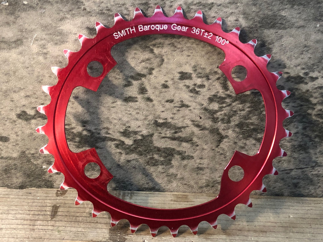 JU711 スミス SMITH Baroque Gear チェーンリング 赤 36T±2 100°